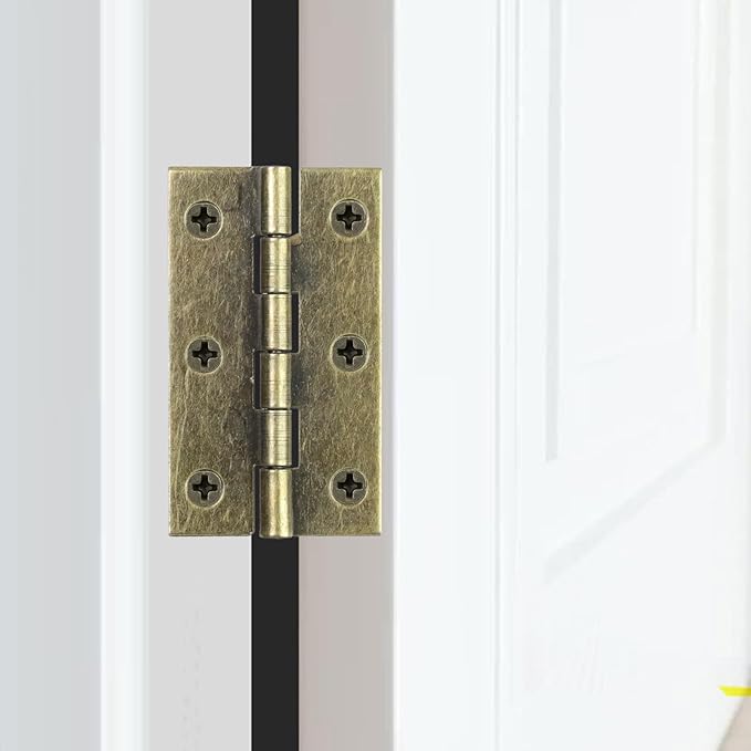 Antrader Antique Bronze Hinges,12Pcs Folding Butt Hinges with Screws Door Hinge for Doors Windows Furniture Cabinet Boxes