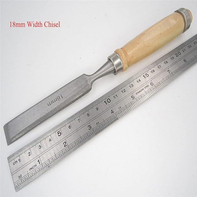 1Pcs Woodwork Wood Carve Woodcarve Gouge Chisel Sculpture Craft Woodcut Art Artist Carpenter Chip Carpentry Mortise Sculpte,Flat Chisel,18MM