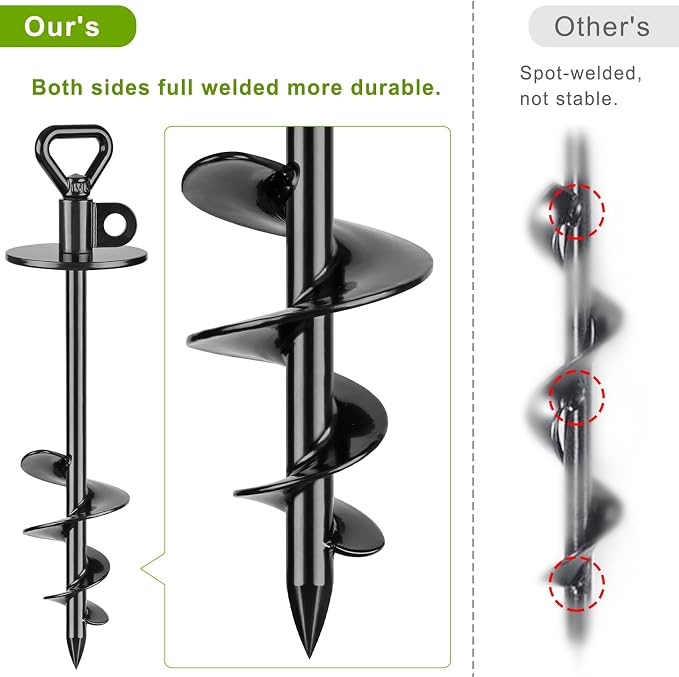 SELEWARE Dog Tie Out Stake, Dog Anchor with 30FT Stainless Steel Dog Chain | 15" Long Anti-Rust Heavy Duty Dog Stake for Large Dogs up to 100 lbs, Easy Install with Twist Rod for Yard, Camping Outside
