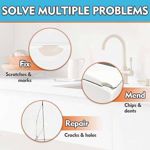 Bondtech Porcelain Repair Kit, White Bathtub & Tile Repair Kit, for Tub, Enamel, Fiberglass, Acrylic, Porcelain, Ceramic, Marble, Granite, Chips, Dents, Cracks, Hole (101)