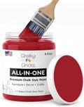 Chalky Chicks All-in-One Chalk Paint for Furniture or Cabinet - 8 Fl Oz - Matte Finish Firecracker (Red) for Metal, Wood Furniture Paint - No Sanding All-in-One for Home Decor & Crafts, USA Made