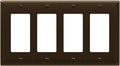 ENERLITES Decorator Light Switch or Receptacle Outlet Wall Plate, Gloss Finish, Size 4-Gang 4.50" x 8.19", Unbreakable Polycarbonate Thermoplastic, UL Listed, 8834-BR, Brown