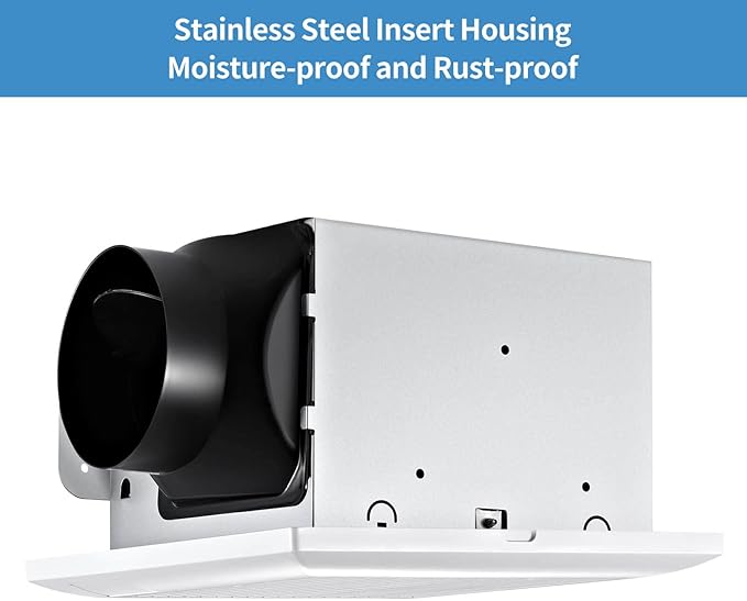 JOEAONZ Bathroom Exhaust Fan 110 CFM Very Quiet with Matel Housing, Ceiling Mount Ventilation Fan Large Air-flow Capacity, Energy-Saving Household Bath Vent Extractor, White Plastic Grille