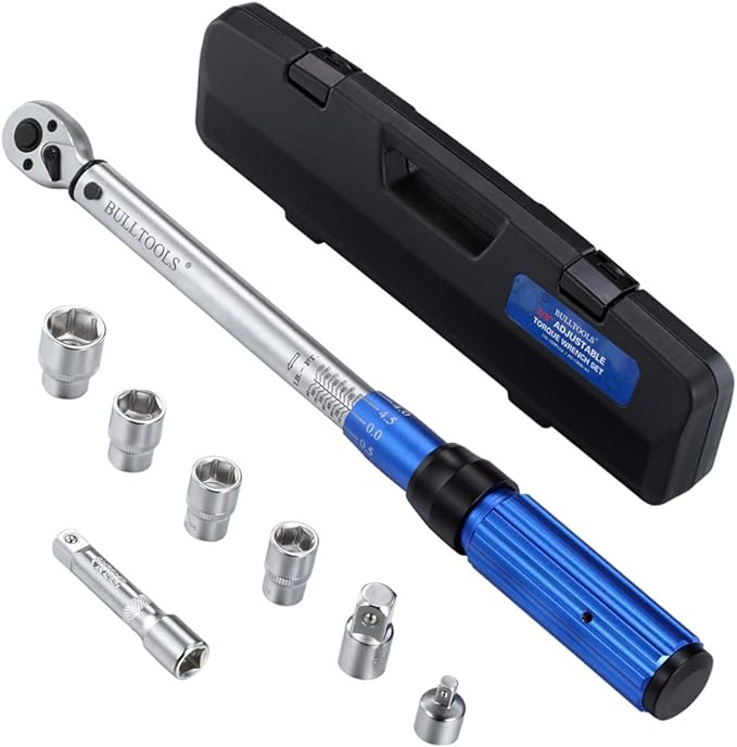 BULLTOOLS 3/8-inch Drive Dual-Direction Click Torque Wrench Set 90-tooth High Accuracy Torque Wrench with Buckle (10-100ft.lb/20-135Nm)