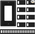 ELEGRP Decorative Receptacle Wall Plate, 1-Gang Standard Size Decorator Covers, Unbreakable Polycarbonate Faceplates for Decorator Device, UL Listed, Screws Included (100 Pack, Glossy Black)