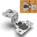 Chibery 50 Pack 1-1/4" 4D Overlay Soft Close Concealed Hinges for Face Frame Door, Control Closing Speed, Smooth Slow Self Close Hinges, Satin Nickel, 105° Open Angle Stainless Steel Cabinet Hinges