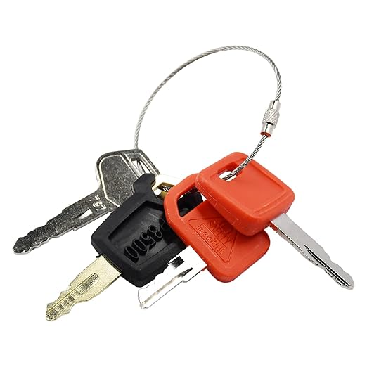 4 PCS Heavy Equipment Ignition Key Compatible with Komatsu Replace John Deere for Hitachi Cat Replace AT195302 H800 5P8500 787