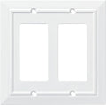 Franklin Brass Classic Architecture (1-Pack) Decorative Light Switch Cover Pure White 2-Gang Decorator/Rocker Wall Plate Double Switch Plate Cover Electrical Outlet Guard W35248-PW-C