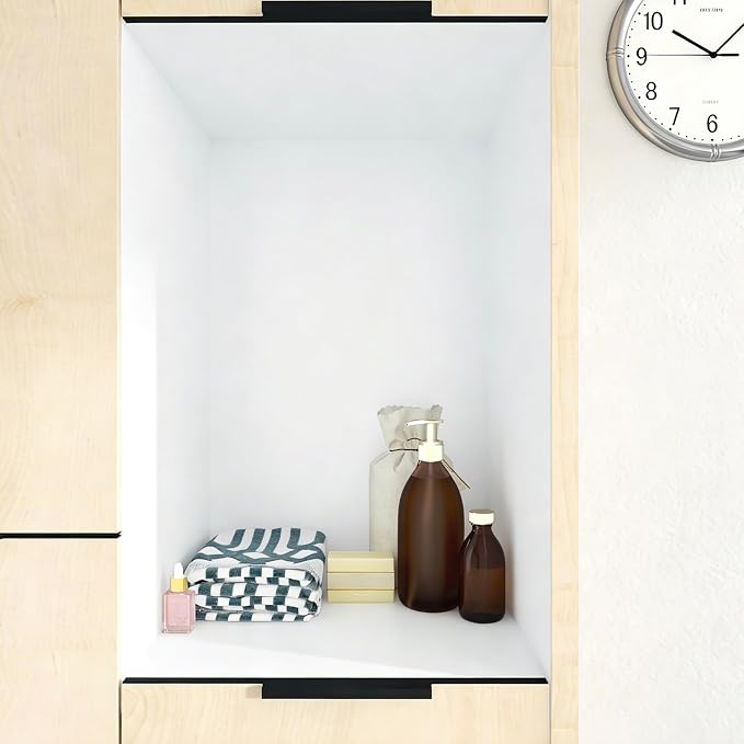 30"x200" Peel and Stick Wallpaper White, Solid Color Wallpaper for Bedroom, White Contact Paper for Cabinets, Removable Cabinets Vinyl Wrap Self Adhesive, Renter Friendly Contact Paper