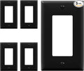 ENERLITES Decorator Light Switch or Receptacle Outlet Wall Plate, Gloss Finish, Size 1-Gang 4.50" x 2.76", Unbreakable Polycarbonate Thermoplastic, UL Listed, 8831-BK-5PCS, Black, 5 Pack