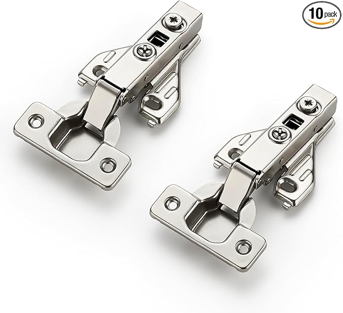 Ravinte 5 Pairs 10 Packs Full Overlay Cabinet Door Hinges,105 Degree Adjustable Concealed Kitchen Cabinet Hinges Soft Close for Face Frame Cabinet