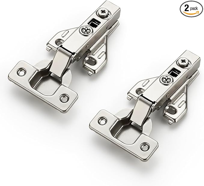 Ravinte 1 Pair 2 Packs Full Overlay Cabinet Door Hinges,105 Degree Adjustable Concealed Kitchen Cabinet Hinges Soft Close for Face Frame Cabinet