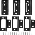Biaungdo 6 Pcs Non-Mortise Door Hinges, 2 inch x 1 inch Bifold Butt Cabinet Hinges Vintage Furniture Hardware Antique Door Hinge with Screws for Door, Windows, Cabinet, Cupboard(Black)