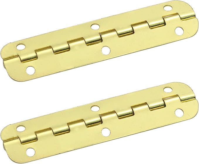 T Tulead Mini Box Hinges 180 Degree Golden Replacement Butt Folding Hinge 2.56"x0.59" Cabinet Closet Hinges 24PCS with Mounting Screws