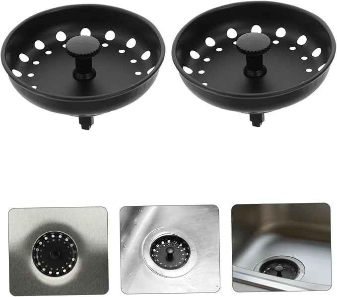 Homoyoyo 8pcs Kitchen Sink Drain Strainer and Filter Metal Sink Drain Stopper for Kitchen Use and Easy to Install Effectively Filters Food Debris and Hair