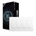 MoesGo 2nd Generation WiFi Smart Light Switch, Smart Wall Switch 2.4GHz WiFi, Neutral Wire Required, Smart Life APP Remote Control, Compatible with Alexa/Google Home, No hub Required White 4 Gang