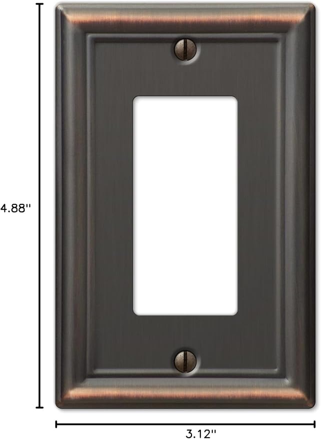 Amerelle 149RDB Chelsea Wallplate, 1 Rocker, Steel, Aged Bronze, 1-Pack