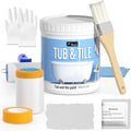 DWIL Tile Paint, Tub and Tile Refinishing Kit with Tools, Bathtub Paint, Water Based &Low Odor, Easy to Use for Bathroom Kitchen,Semi-Gloss Light Grey