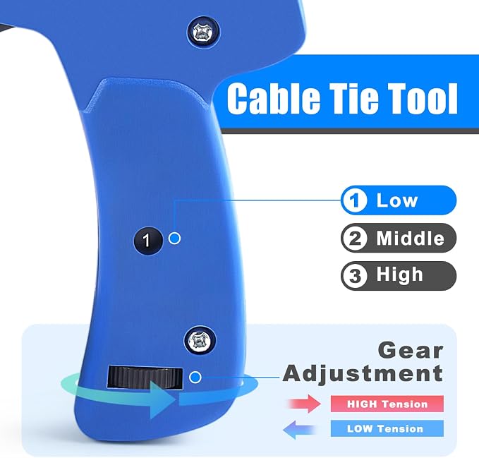 Cable Tie Gun,Knoweasy Fastening Cable Tie Tool,Die-Cast Steel Flush Cut Zip Tie Tool with Steel Handle for Nylon Cable,7 Inches Length Zip Tie Gun