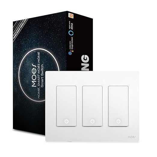 MoesGo 2nd Generation WiFi Smart Light Switch, Smart Wall Switch 2.4GHz WiFi, Neutral Wire Required, Smart Life APP Remote Control, Compatible with Alexa/Google Home, No hub Required White 3 Gang