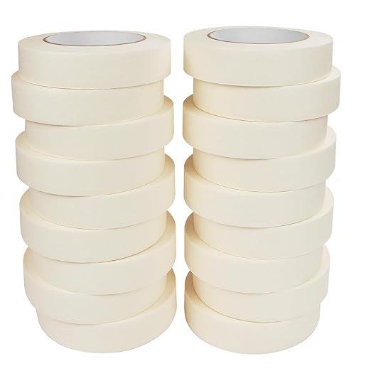 KAKAMINA Masking Tape 1 Inch Wide, 18 Pack Painters Tape Bulk, Painter's Painting Tape with Multi-Surface Adhesive Backing for Decorations, 1 Inch x 55 Yards (990 Yards Total)