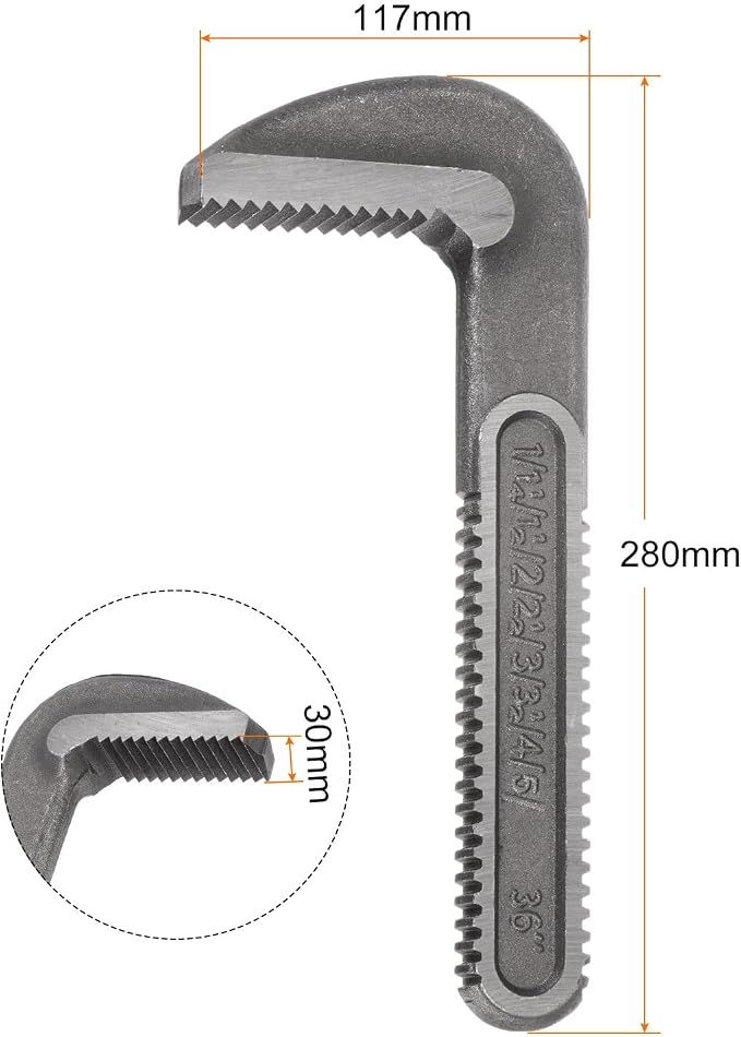 HARFINGTON Pipe Wrench Hook Jaw 36" Plumbing Wrench Replacement Jaws Carbon Steel for 36" Adjustable Wrench