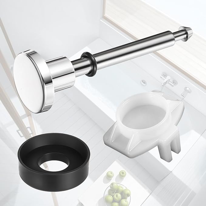 2 Set Tub Spout Diverter Repair Kit, Includes 2 x Diverter Valve Stems, 2X Cup Seals, 2X Gates, Shower Diverters Repair Kit, Bathroom Shower Bathtub Leaky Faucet Repairs Replacement Parts (Silver)