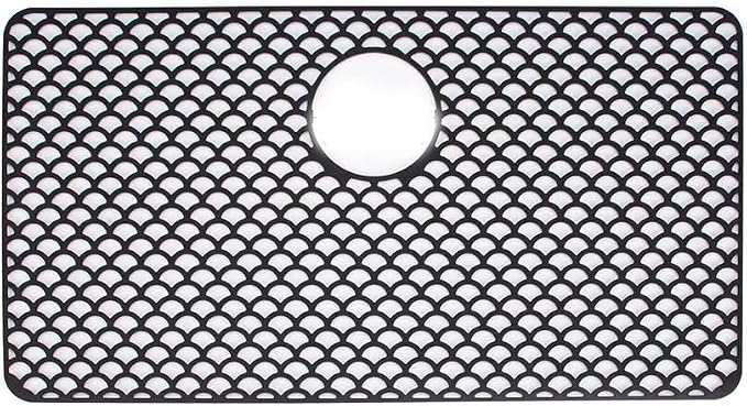Kitchen Sink Mat 28.3 x 15.2in Silicone Sink Mat Non Slip Sink Protector for Farmhouse Kitchen Black A