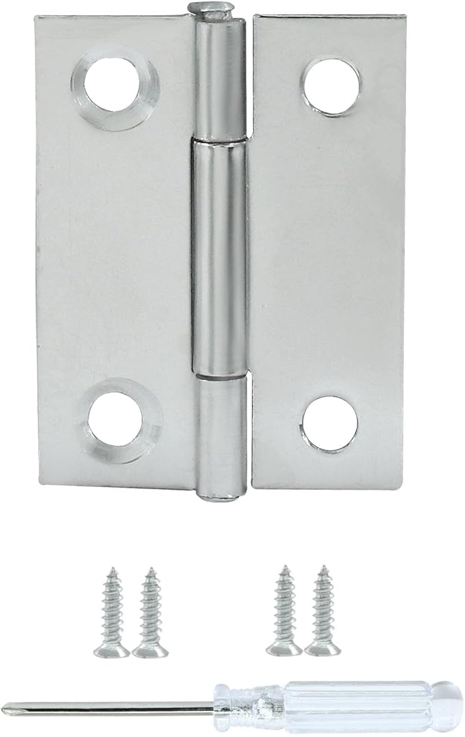 20 Pack Butt Hinges, 1.5 Inch Stainless Steel Small Hinges with Mounting Screws for Wooden Box, Jewelry Box, Craft DIY, Furniture