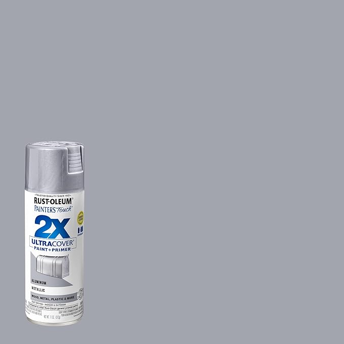 Rust-Oleum 334058-6PK Painter's Touch 2X Ultra Cover Spray Paint, 11 oz, Metallic Aluminum, 6 Pack