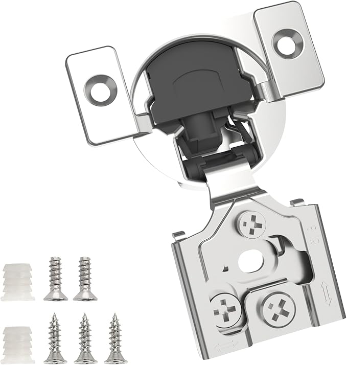 Chibery 60 Pack 5/8" Overlay 3D Soft Close Concealed Hinge for Face Frame Door, Smooth Slow Self Closing Hinges, Satin Nickel, Hidden 105° Open Angle Stainless Steel Hinge for Kitchen Cabinet Door