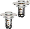 Hibbent 2 Pack Upgraded 3 in 1 Bathroom Sink Drain Strainer, Universal Pop Up Stopper with Removable Stainless Steel Filter Basket Hair Catcher, Sink Plug for 1.1''~2.36'' Basin, Brushed Nickel