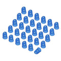 PATIKIL Finger Tip Covers Cots, Deep Blue Silicone Finger Protectors Gloves Breathable Reusable Fingertip Caps with Air Holes for Dry Skin Finger Cracking, M, 30 Pcs