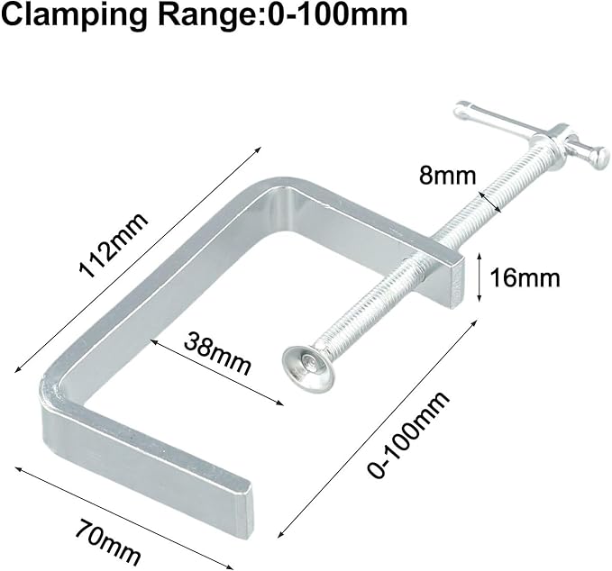 Stainless Steel C Clamps, 0-100 Mm 4 Sizes C Clamp, Heavy Duty Woodworking Clamp With Wide Jaw Openings For Carpentry Woodwork Building Wood, Plastic, Stone, Metal Stable Clamping(0-100mm)