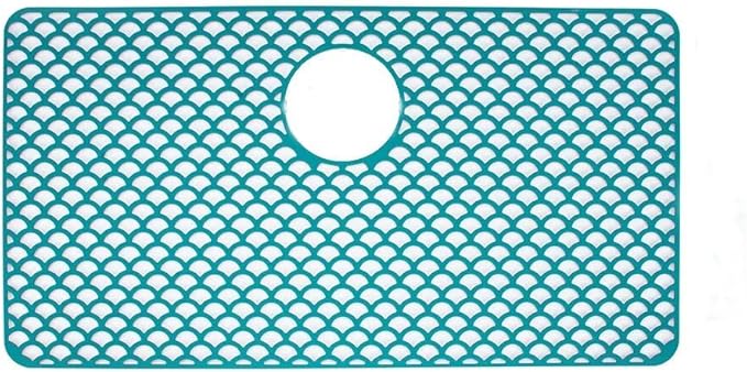 Kitchen Sink Mat 28.3 x 15.2in Silicone Sink Mat Non Slip Sink Protector for Farmhouse Kitchen Green A
