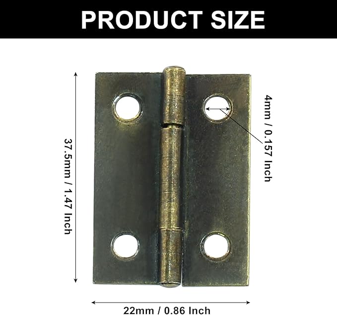 Murtenze 24 Pack 1.5 Inch Door Hinge Cabinet Hinge,Antique Bronze Butt Hinges Ball Bearing Window Outdoor Hinges with Mounting Screws