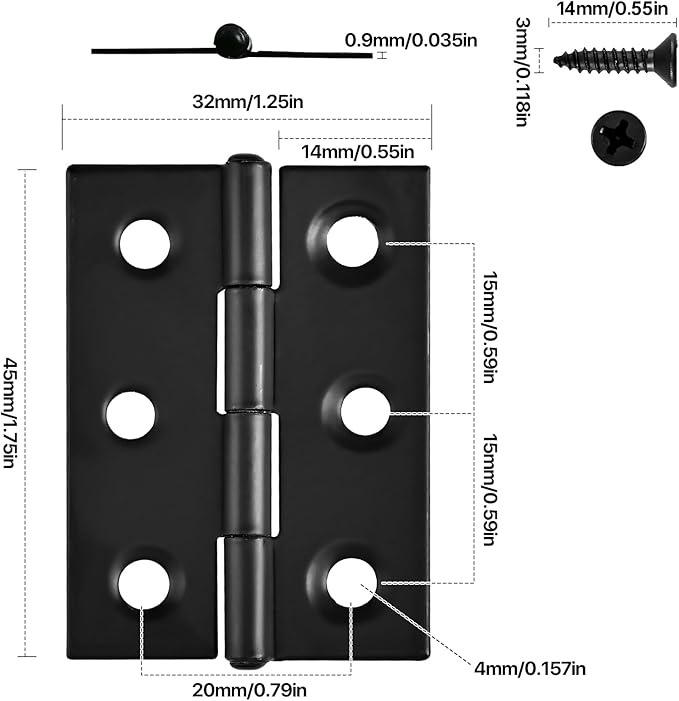 2 Inch Stainless Steel Folding Hinges for Wood Door Wooden Box Small Crafts or Lightweight Projects assigned 114 Screws