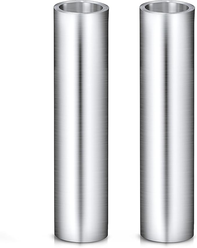 Therwen 2 Roll Aluminum Flashing Roll Metal Aluminum Roof Panels 0.2 mm Thickness Roof Flashing Strip for Sealing Windows Doors Siding Backyard Stains Moss and Mildew Prevention (14" x 10')