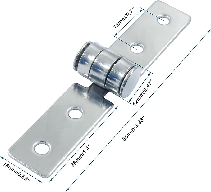 2Pcs 3 inch Folding Butt Hinges, Stainless Steel Door Window Hinges (4 Holes)