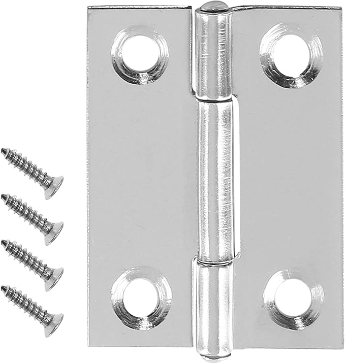 Biaungdo 10 Pack 1.5 Inch Butt Hinge, Stainless Steel Folding Butt Hinges, Cabinet Mini Hinges Small Box Hinges Door Hinge Rectangle