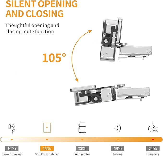 Chibery 20 Pack 1/4" Small Overlay 4D Concealed Hinges for Face Frame Door, Soft Close On/Off Switch, Self Closing, 105° Open Angle Concealed Stainless Steel Hinges for Framed Cabinet, Satin Nickel