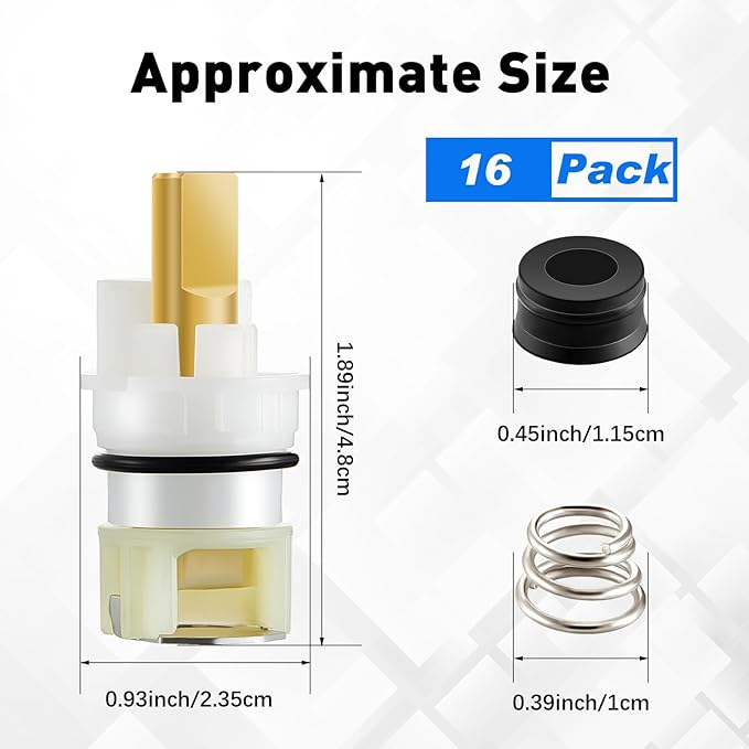 Honoson 16 Pieces Rp25513 Faucet Stem Replacement Faucet Repair Kit with Rp4993 Seat and Spring, 8 Cartridge for Bathroom Lavatory