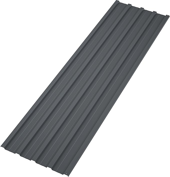 Metal Roof Panels 50 pcs L60.63×W16.77 Inch Galvanized Steel Corrugated Tin Roofing Panels Gazebo Top Cover Garages,Sheds, Stables and Mobile Homes Replacement for Patio Outdoor Garden, Gray