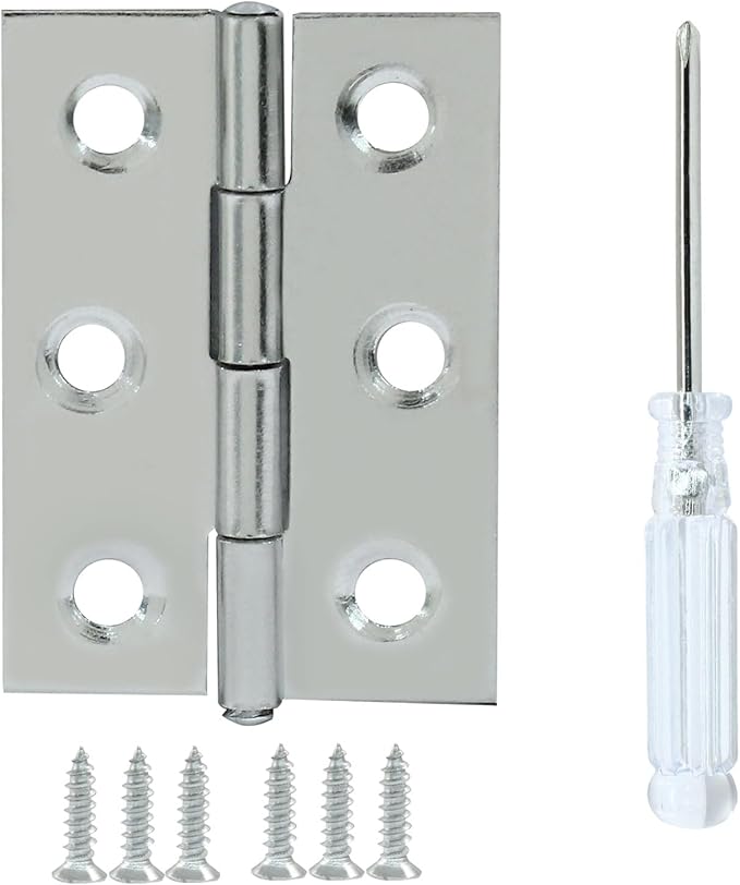 20 Pack Butt Hinges, 2 Inch Stainless Steel Small Hinges with Mounting Screws for Wooden Box, Jewelry Box, Craft DIY, Furniture