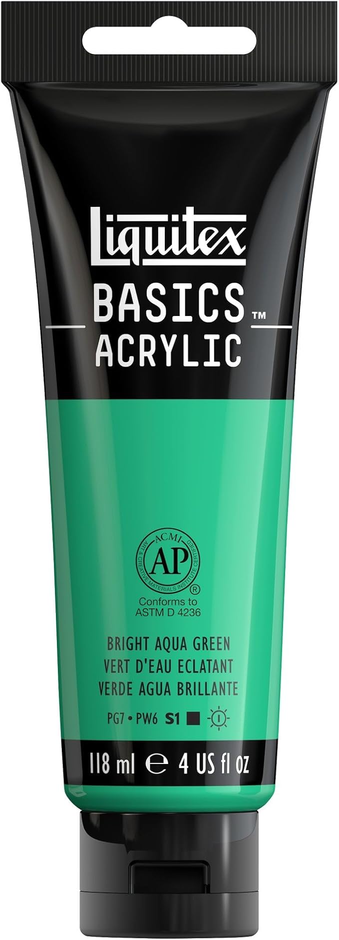 Liquitex BASICS Acrylic Paint, 118ml (4-oz) Tube, Bright Aqua Green