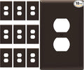 ENERLITES Duplex Receptacle Outlet Wall Plate, Jumbo Electrical Outlet Covers, Gloss Finish, Oversized 1-Gang 5.51" x 3.50", Polycarbonate Thermoplastic, 8821O-BR-10PCS, Brown, 10 Pack