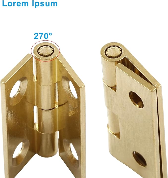 12Pcs Solid Brass Mini Hinges, 1 Inch Mini Solid Brass Butt Hinges, Small Folding Brushed Gold Interior Door Hinges