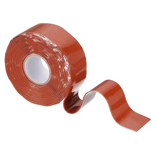 uxcell Self Fusing Silicone Tape, 1" x 10ft Waterproof Water Leak Sealing Tape for Plumbing Pipe Hose Repair Handles, Red (0.5mm Thick)