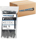 Kable Kontrol Metal Pawl Cable Ties 8 Inch 5500 Pcs, 120 Lbs Test – Black | Metal Tooth, Stainless Steel Toothed Self-Locking Ties, UV Resistant Steel Barb Zip Ties for Indoor & Outdoor Use