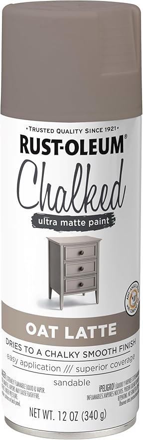 Rust-Oleum 392047 Chalked Ultra Matte Spray Paint, 12 oz, Oat Latte